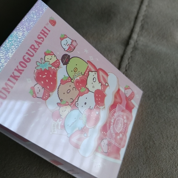 San-X Sumikko Gurashi strawberry fair mini memo pad - Sundae - Picture 2 of 5